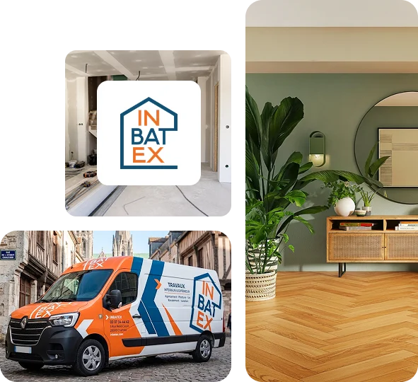 Logo Inbatex, camion de l'entreprise et intérieurs rénovés